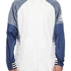 Adidas Men's White and Navy Windbreaker